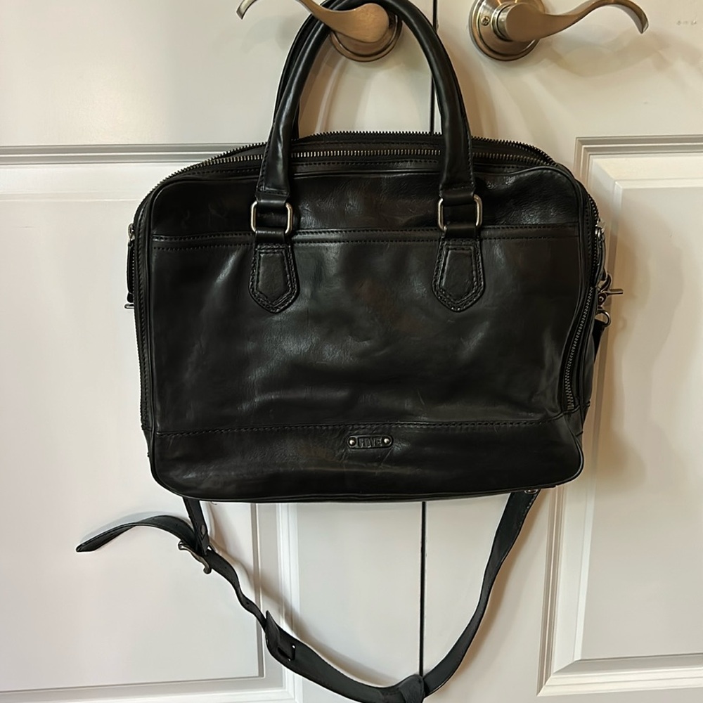 Frye Black Leather Convertible Briefcase